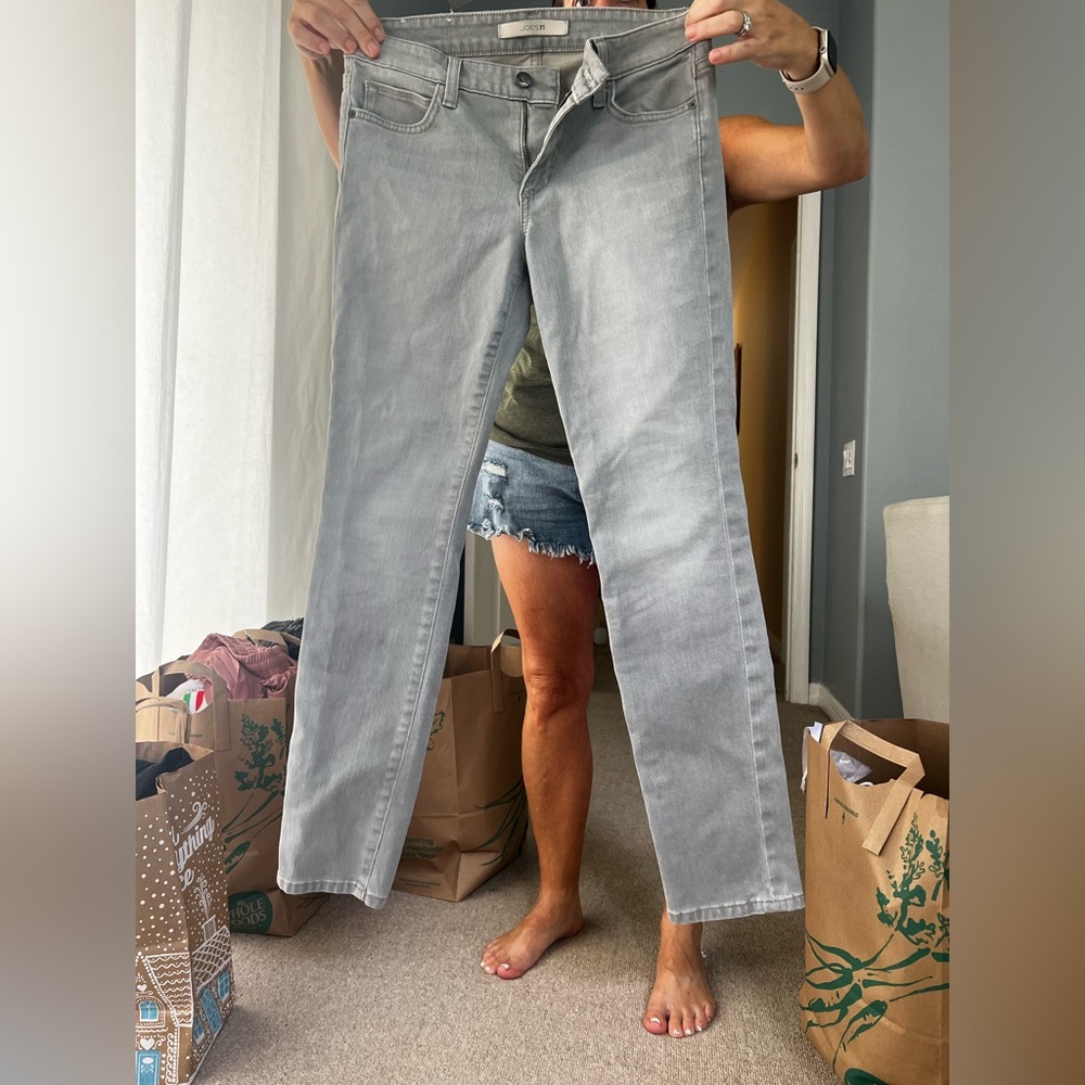 Joes light wash straight angle jeans